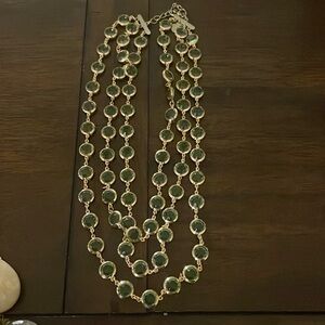 Green and gold tiered necklace